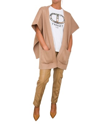 PONCHO TWIN-SET BEIGE in DONNA