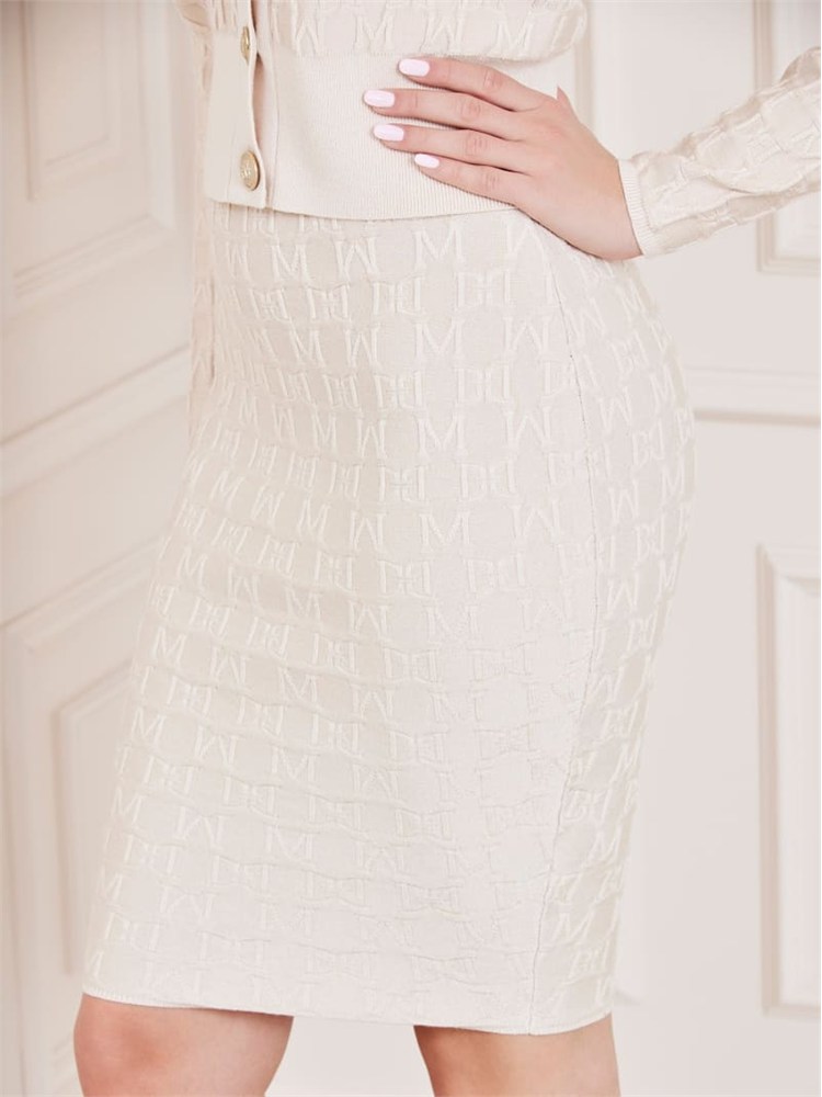 GUESS BY MARCIANO Gonna midi Marciano by Guess in misto viscosa jacquard logo all over