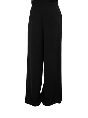 Pantaloni lunghi donna iBlues in crêpe fluido nero con linea wide leg in DONNA