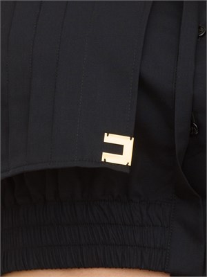 Camicia nera cropped in popeline con mantellina Elisabetta Franchi in DONNA
