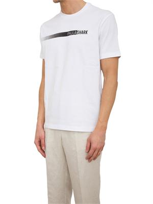 T-shirt Paul & Shark bianco in jersey di cotone con stampa in UOMO