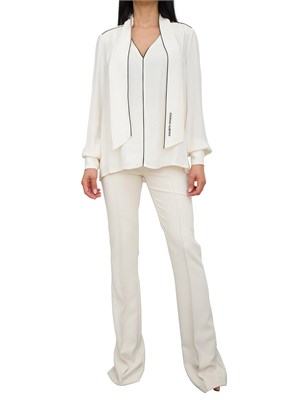 Pantaloni in crêpe avoroi con piping a contrasto Elisabetta Franchi in DONNA