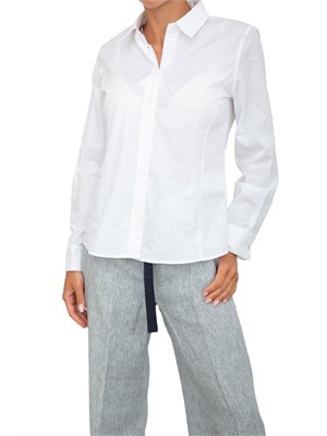 Camicia donna iBlues  modello sfiancato a maniche lunghe in popeline bianco in DONNA