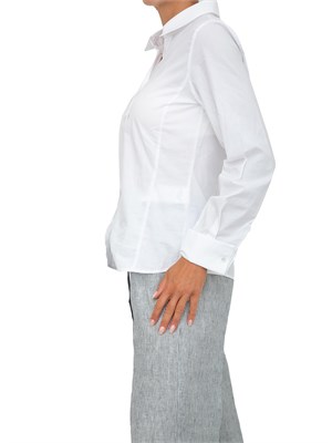 Camicia donna iBlues  modello sfiancato a maniche lunghe in popeline bianco in DONNA