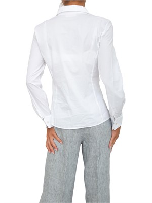 Camicia donna iBlues  modello sfiancato a maniche lunghe in popeline bianco in DONNA