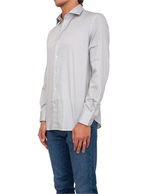 Camicia uomo grigia Emporio Armani con pattern zig zag stampato all over in UOMO