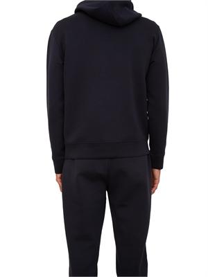 Felpa uomo blu Emporio Armani con cappuccio e micro patch logo in UOMO