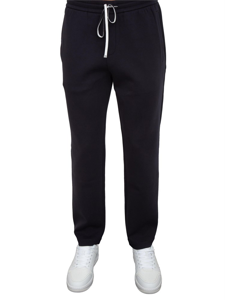EMPORIO ARMANI Pantaloni jogger in double jersey con patch logo aquila