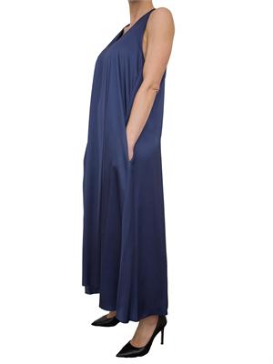 Abito Fracomina linea ad A midi in viscosa blu in DONNA