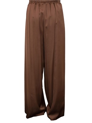 Pantaloni palazzo raso marrone Fracomina con elastico vita in DONNA