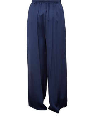 Pantaloni palazzo raso blu Fracomina con elastico vita in DONNA