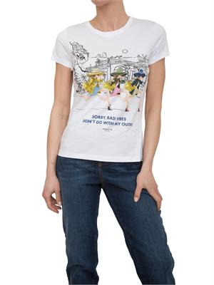T-shirt bianca Nenette stampa strass in DONNA