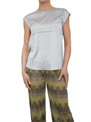 Blusa Nenette raso grigio chiaro maniche scese in DONNA