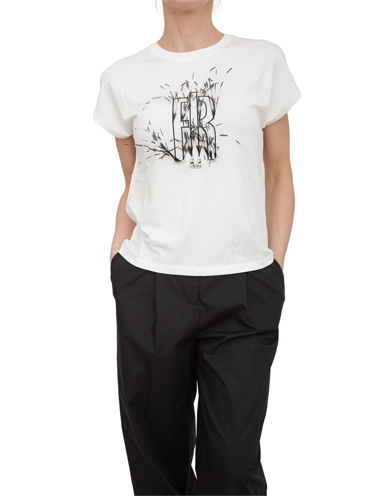 T-shirt over Fracomina con logo a contrasto