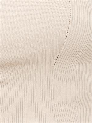 Canotta aderente Fracomina in maglia a costine beige in DONNA