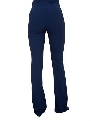 Pantaloni blu a zampa in doppio crêpe leggero Elisabetta Franchi in DONNA
