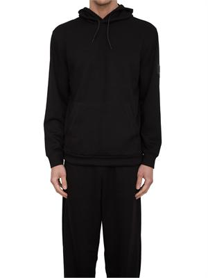 EA7 EMPORIO ARMANI Felpa con cappuccio EA7 Core Identity Unisex in misto viscosa stretch nero in UOMO