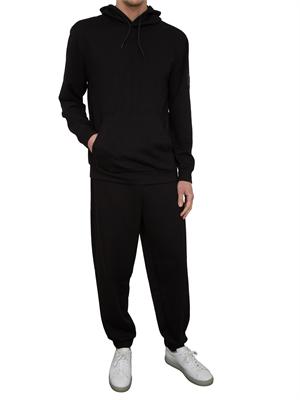 EA7 EMPORIO ARMANI Felpa con cappuccio EA7 Core Identity Unisex in misto viscosa stretch nero in UOMO