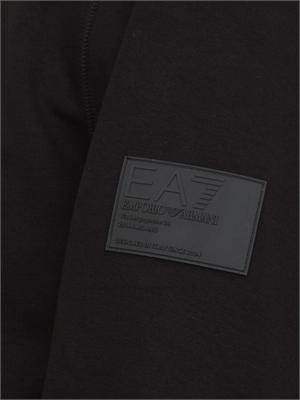 EA7 EMPORIO ARMANI Felpa con cappuccio EA7 Core Identity Unisex in misto viscosa stretch nero in UOMO