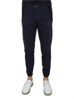 Pantalone tuta uomo blu C.P. Company in cotone con logo stampato in UOMO