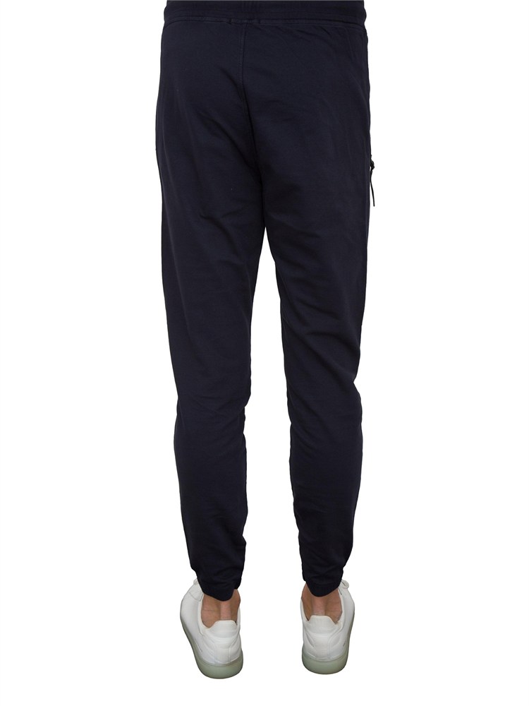 Pantalone tuta uomo blu C.P. Company in cotone con logo stampato