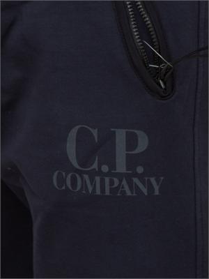 Pantalone tuta uomo blu C.P. Company in cotone con logo stampato in UOMO