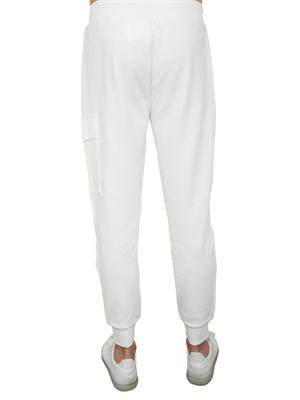 Pantaloni sportivi uomo C.P. Company in cotone bianco con tasca cargo con lente in UOMO