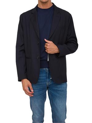 ARMANI EXCHANGE Giacca monopetto A.X. blu a due bottoni in tessuto fluido in UOMO