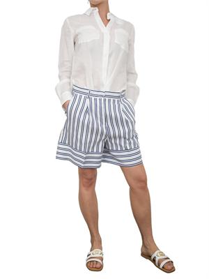Shorts donna bianco Marella a righe blu e celesti in DONNA