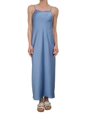 Abito lungo Marella in raso celeste con scollo dritto e spalline sottili in DONNA