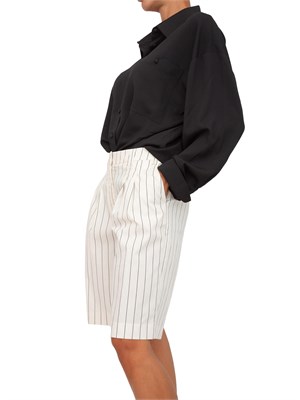 TWIN-SET Camicia Twinset Actitude in crêpe de Chine nera con tasca avanti in DONNA