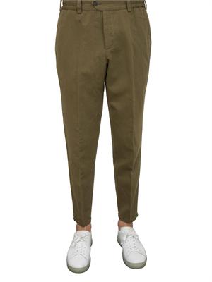 Pantaloni uomo PT Torino in gabardina di cotone verde con tasche alla francese in UOMO