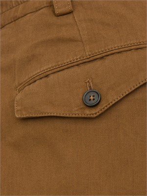 Pantaloni uomo PT Torino in gabardina di cotone marrone con tasche alla francese in DONNA