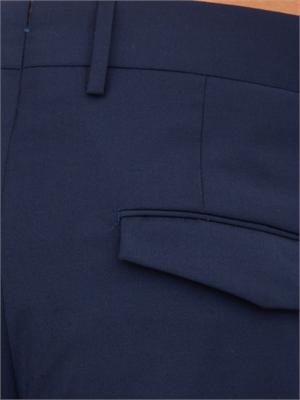 Pantaloni uomo PT Torino in gabardina di cotone blu con linea carrot in UOMO