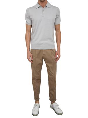 Pantaloni uomo PT Torino in gabardina di cotone beige linea carrot in UOMO