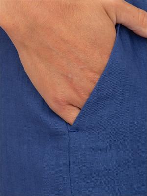 Pantaloni wide leg Emme Marella in puro lino blu in DONNA