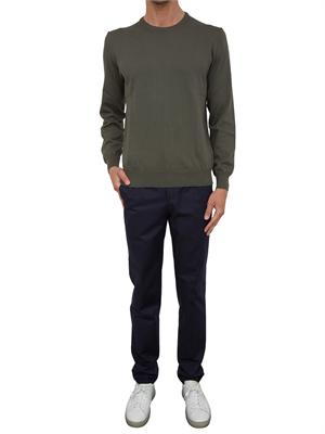 Maglia uomo Aiace Galassi con girocollo e manica lunga in jersey di cotone verde in UOMO