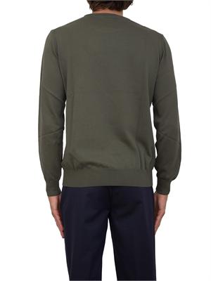 Maglia uomo Aiace Galassi con girocollo e manica lunga in jersey di cotone verde in UOMO