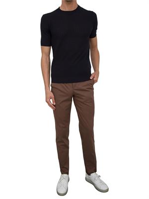 Maglia girocollo maniche corte uomo Aiace Galassi in cotone blu con trama in UOMO