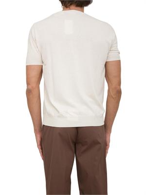 Maglia girocollo maniche corte uomo Aiace Galassi in cotone avorio con trama in UOMO