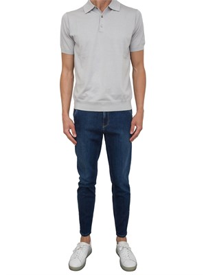 Jeans uomo PT Torino in ocean blu denim stretch con tasche alla francese in UOMO