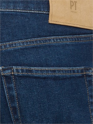 Jeans uomo PT Torino in ocean blu denim stretch con tasche alla francese in UOMO