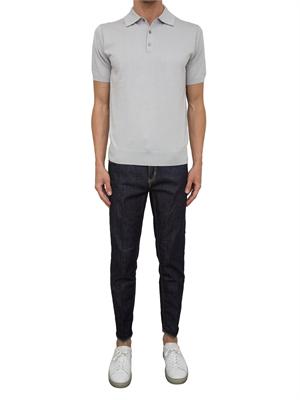 Jeans uomo PT Torino in denim scuro e linea carrot con piega stirata in UOMO
