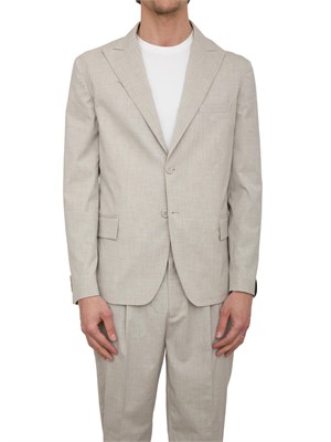 Giacca monopetto Paolo Pecora in tela stretch ecru in UOMO