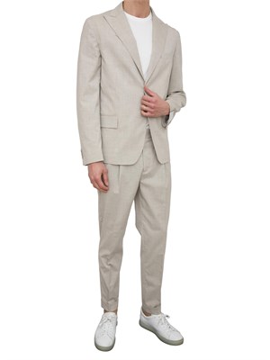 Giacca monopetto Paolo Pecora in tela stretch ecru in UOMO