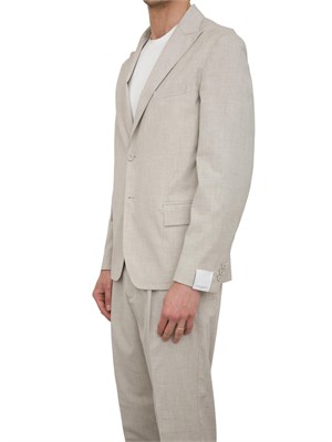 Giacca monopetto Paolo Pecora in tela stretch ecru in UOMO