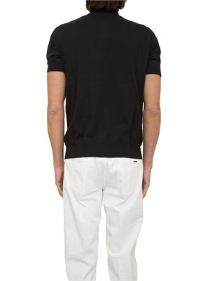 Polo in maglia Paolo Pecora in puro cotone Extrafine nero in UOMO