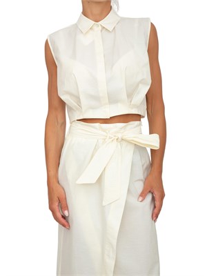 Camicia cropped avorio iBlues in tessuto tech e taglio elegante in DONNA