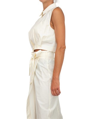 Camicia cropped avorio iBlues in tessuto tech e taglio elegante in DONNA