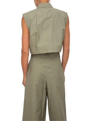 Camicia cropped verde iBlues in tessuto tech e taglio elegante in DONNA